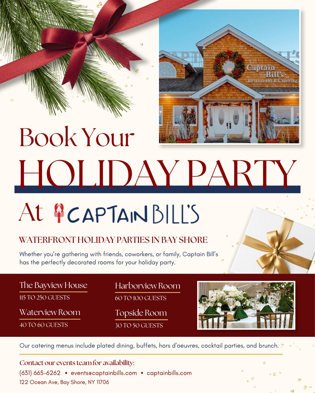 Host Your Holiday Party at Captain Bill’s